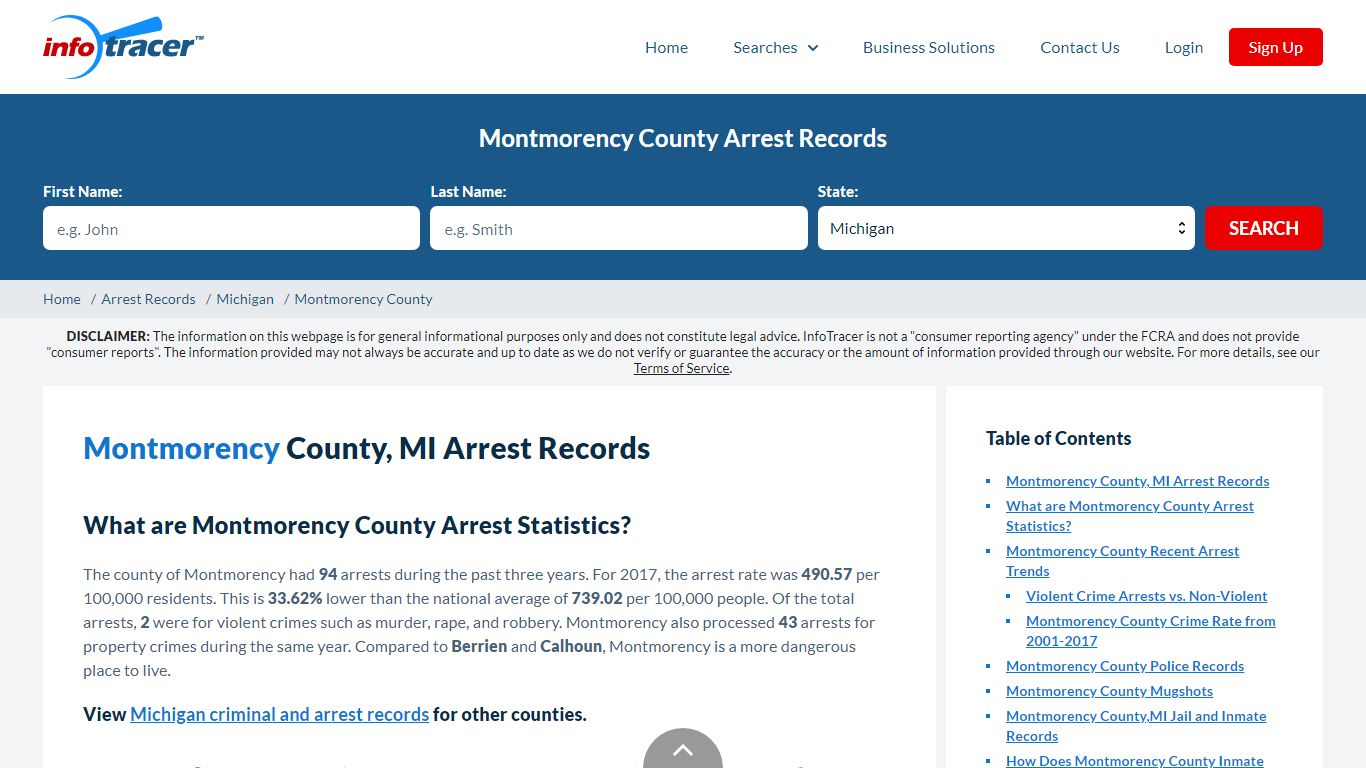 Montmorency, MI Arrests, Mugshots & Jail Records - InfoTracer